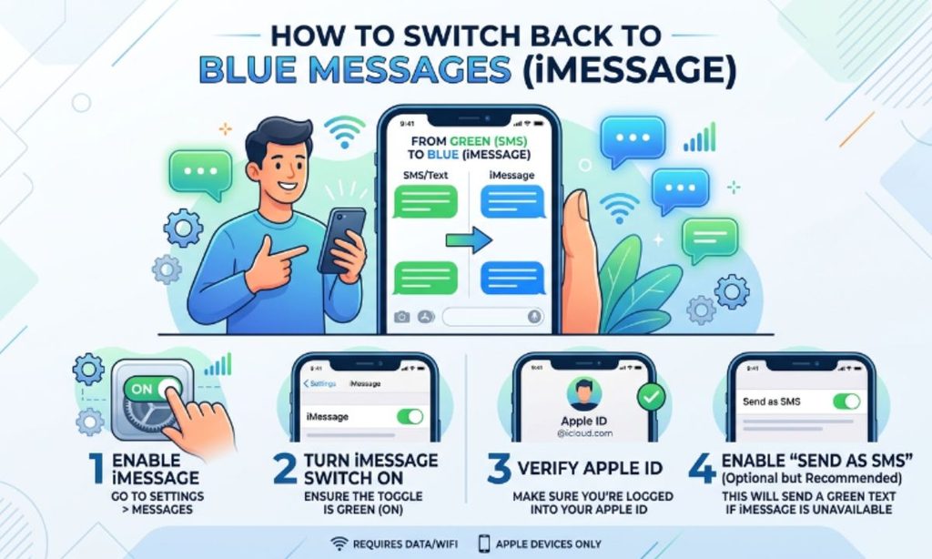 How to Switch Back to Blue Messages