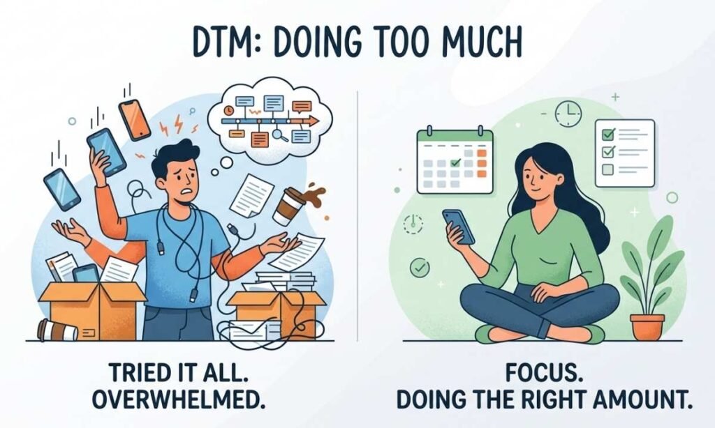 DTM Meaning “Doing Too Much”