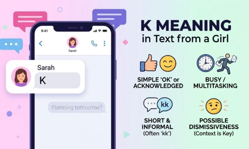 K Meaning in Text from a Girl