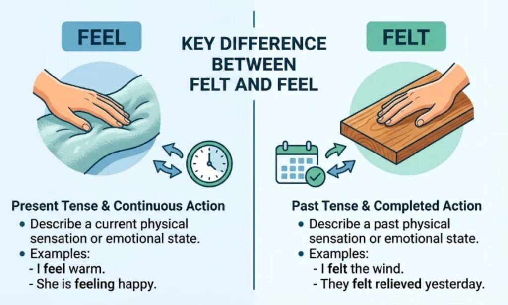 Key Difference Between Felt and Feel
