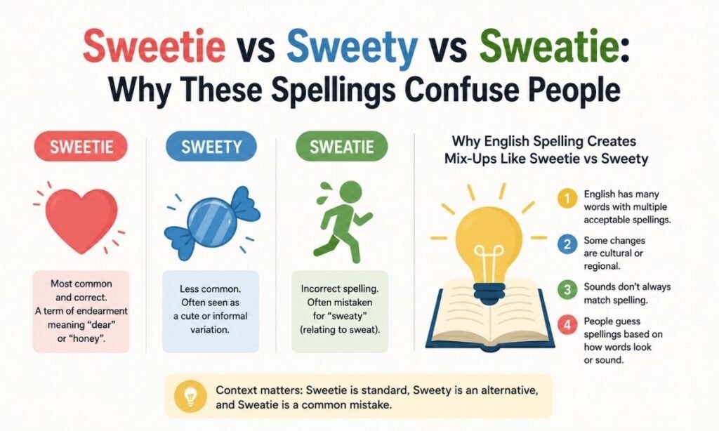 Sweetie vs Sweety vs Sweatie Why These Spellings Confuse People