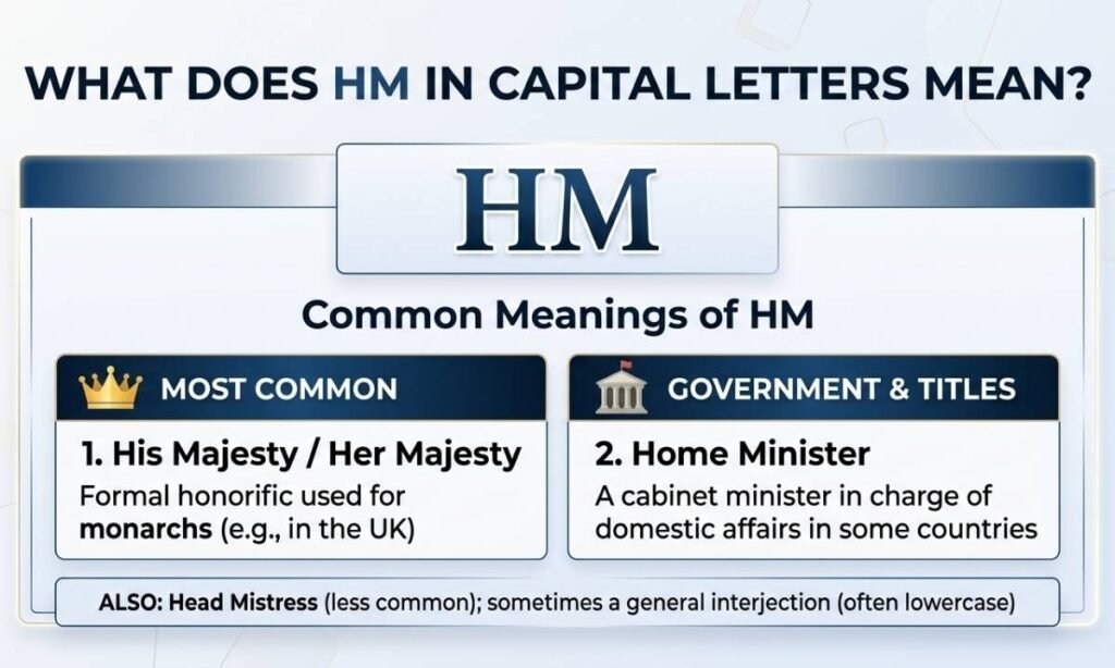 What Does HM in Capital Letters Mean